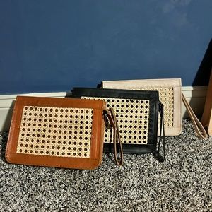 Rattan Cane Purse. Made in Bali by craftsman. Soft lambskin leather.